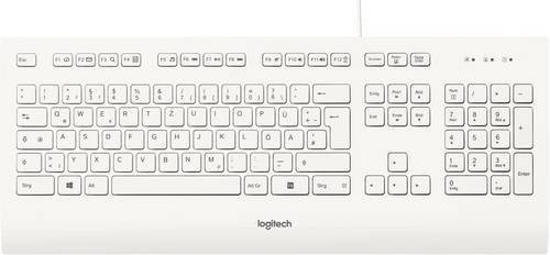 Logitech K280e B2B USB Tastatur QWERTZ Deutsch in Weiß mit Spritzschutz - Bild 1