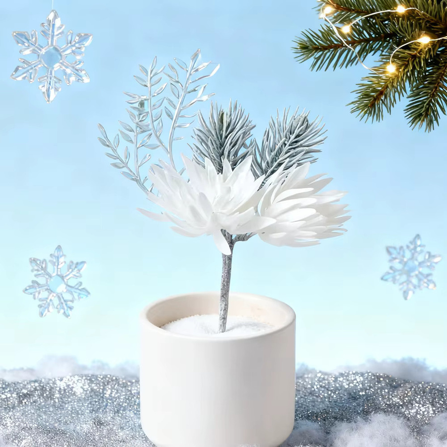 ZQCY Künstliche Blumen und Pflanzen in Weiß für Hochzeit, Weihnachten und DIY-Dekorationen - Bild 2