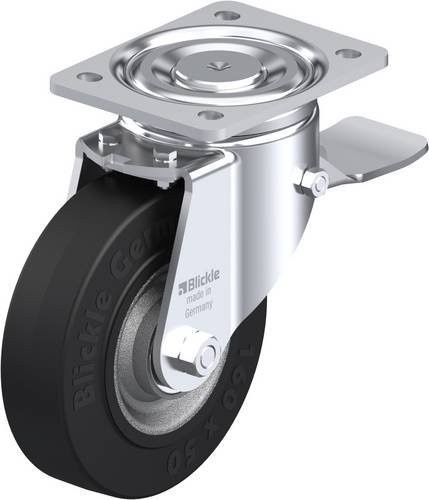 Blickle Lenkrolle LH-SE 160K-ST mit Feststeller in Schwarz Anthrazit Silber, Rad-Durchmesser: 160 mm, Tragfähigkeit: 450 kg - Bild 1