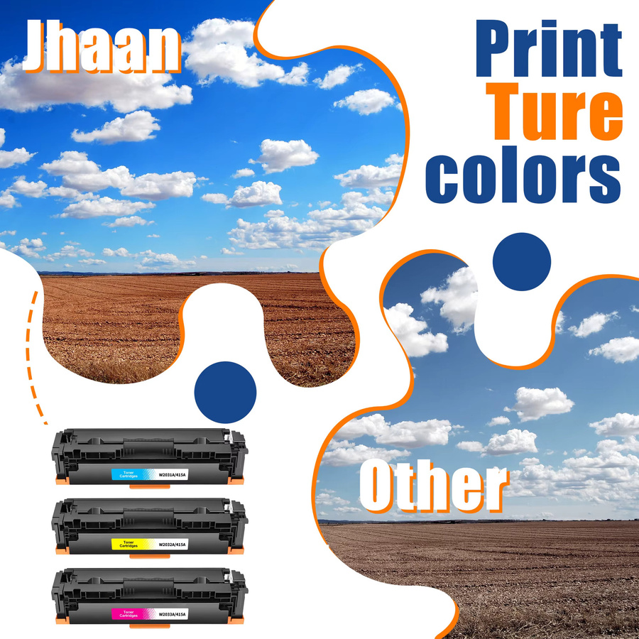 Jhaan 415A Toner Cartridge CMY mit Chip kompatibel mit HP LaserJet Pro MFP M479fdw M479fnw M479dw M479fdn M454dw M454dn - Bild 2