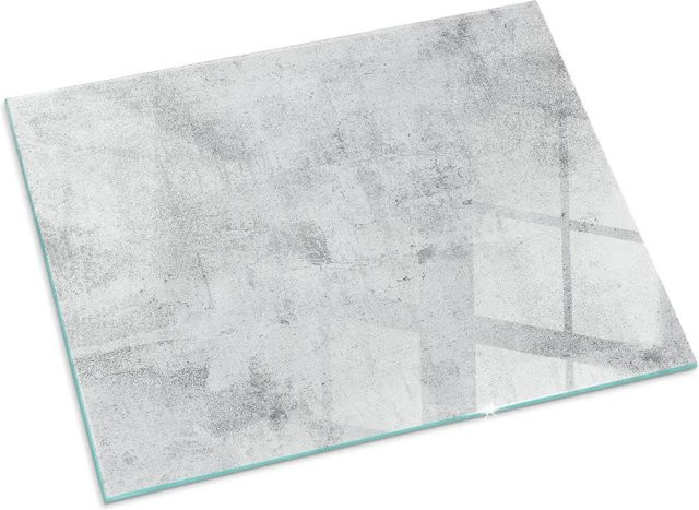 Tulup Glasplatte für Kaminöfen in Grau mit Rohbetonstruktur, B/B: 80 x 60 cm - Bild 1