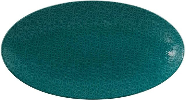 Seltmann Weiden Servierplatte Life Fashion aus Keramik, oval, weiß und türkis, B: 33 cm, T: 18 cm - Bild 1