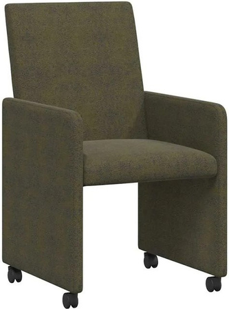 vidaXL Esszimmerstühle mit Rollen und Armlehnen in Armeegrün, 2er Set, B/T/H: 57 x 66 x 94 cm
