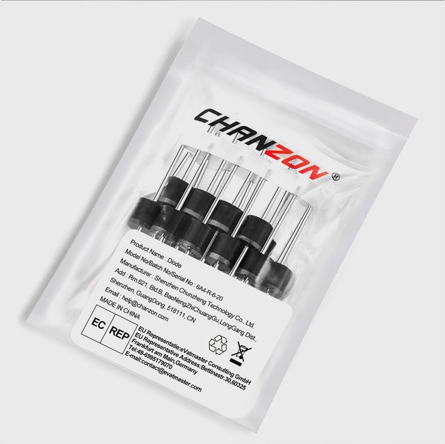 CHANZON Schottky-Barrierediode R-6 DIP-Axialdiode in Schwarz - Bild 1