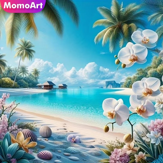 Momoart Seaside Diamond Mosaik Landschaft, Diamantmalerei, Set - Bild 1