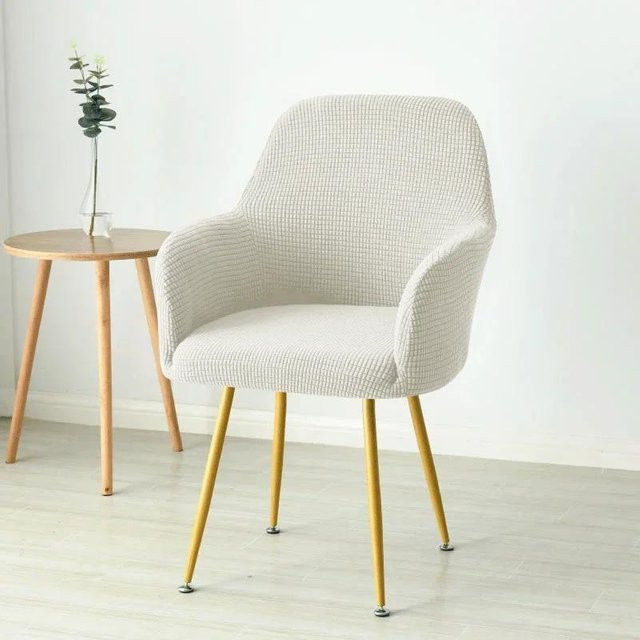 Elastischer Polarfleece Hochlehnsesselbezug in Beige für Bürostühle und Esszimmerstühle - Bild 1