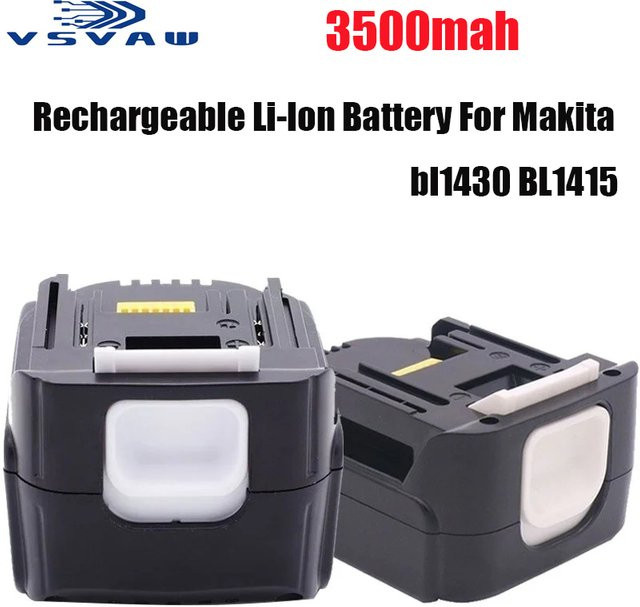 Wiederaufladbarer Li-Ion-Akku von Bdf440 für Makita, 14,4 V, 3500 mAh, Farbe: Schwarz - Bild 1