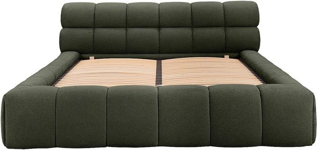 Pascal Morabito Bett Forvik mit Bettkasten, Grün, Stoff, B/T: 180 x 200 cm - Bild 1