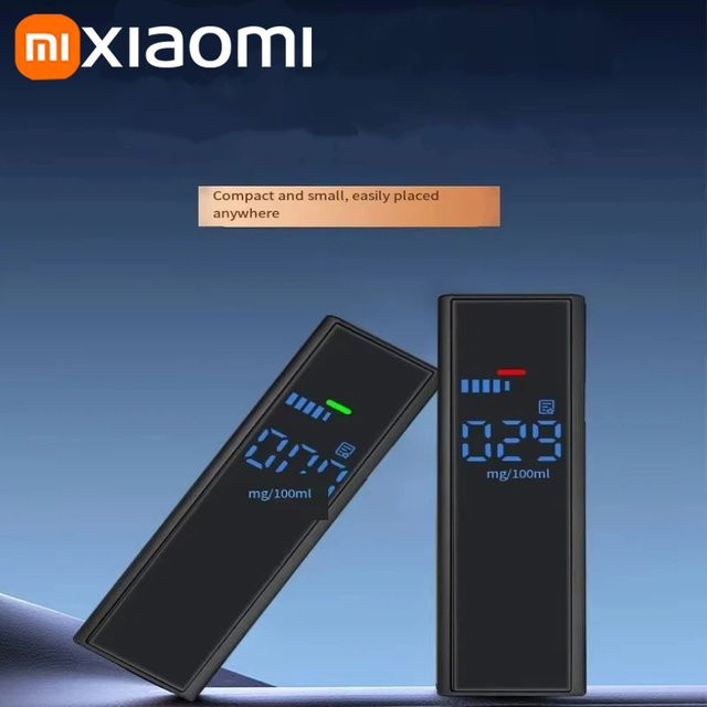 Xiaomi Elektronischer Alkoholtester mit LCD-Display in Schwarz, Wiederaufladbarer Atemalkoholtester für zu Hause - Bild 1