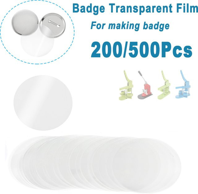 Transparente Schutzfolie aus Kunststoff für die DIY-Abzeichen- und Button-Herstellung in verschiedenen Größen von 25 mm bis 75 mm - Bild 1