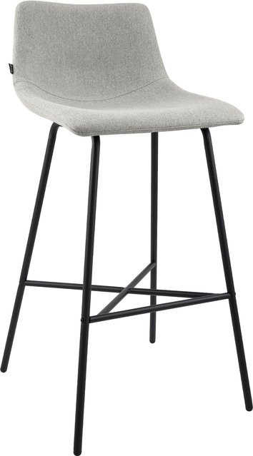 CLP Barhocker Altona gepolstert, moderner Barstuhl mit Lehne und Fußstütze, Farbe: Schwarz, Material: Metall und Stoff - Bild 1