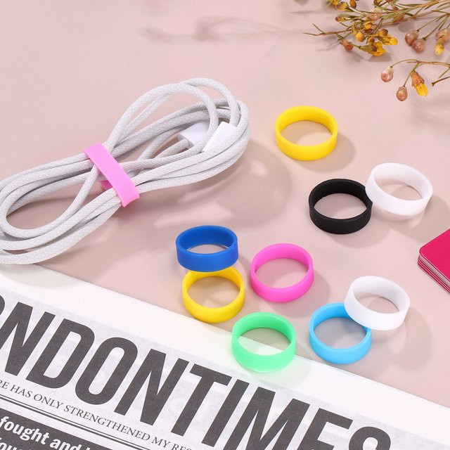 30 Stück Silikon-Gummibänder in Blau als elastische Ringe und Kabelbinder zum Verpacken von Kordeln und Taschen - Bild 1