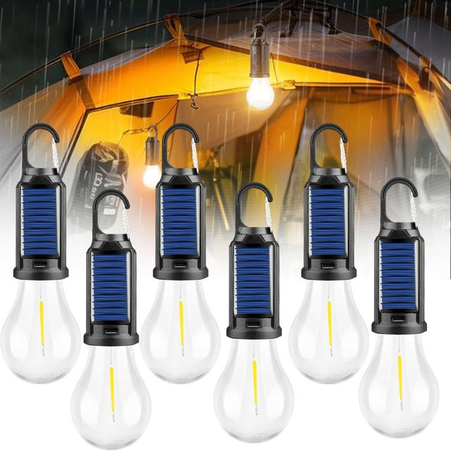 ZTree LED Campinglaterne USB wiederaufladbar und Solar-Zeltbeleuchtung mit 3 Modi in Warmweiß - Bild 1