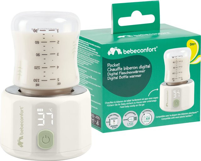 Bebeconfort Digitaler Kompakt-Flaschenwärmer in Weiß mit USB-Anschluss und Warmhaltefunktion - Bild 1