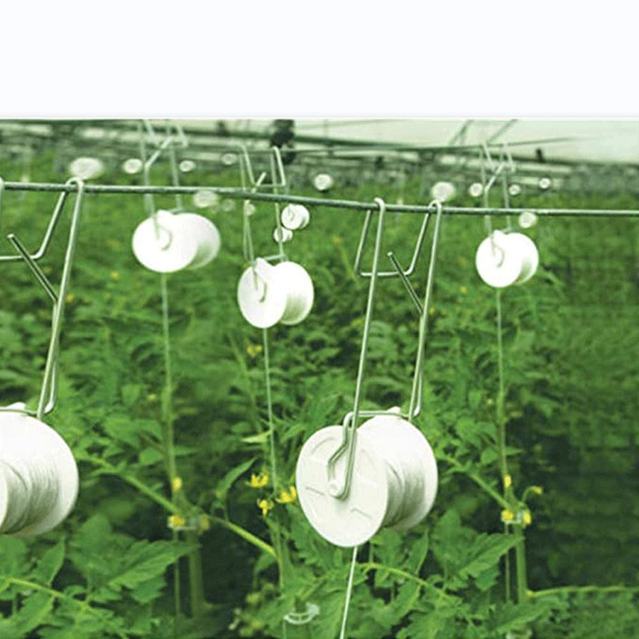 TOMTOP JMS 10er Set Tomaten Spalier Roller Haken mit 15m Schnur zur Tomaten Unterstützung aus verzinktem Material und PP - Bild 4