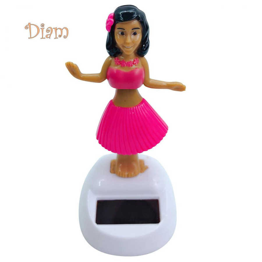 Elens Store Solar Dancing Beach Girl Automatische Schaukel Auto-Innendekoration für das Armaturenbrett in Blau mit Baby Bear Motiv - Bild 1