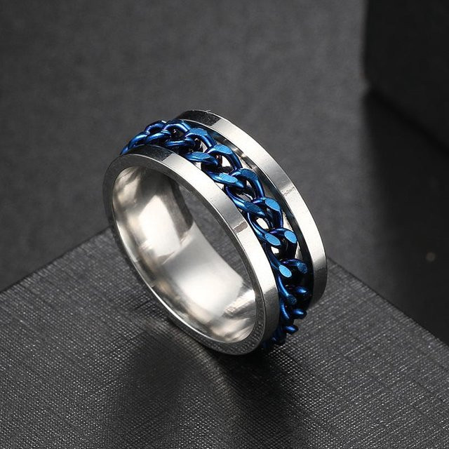 AAA Jewelry Spinner Ring, Edelstahl, Schwarz, Herren - Bild 1