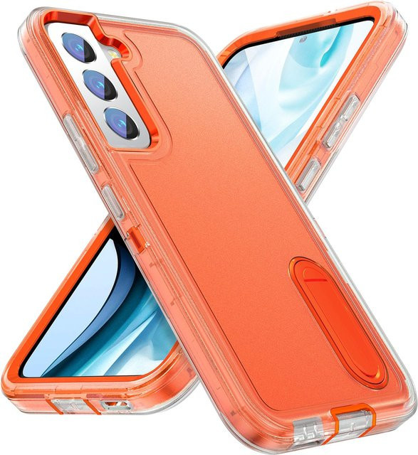 3 in 1 stoßfeste Schutzhülle für Samsung Galaxy S22 S23 S24 S25 Ultra und A-Serie in Orange - Bild 1