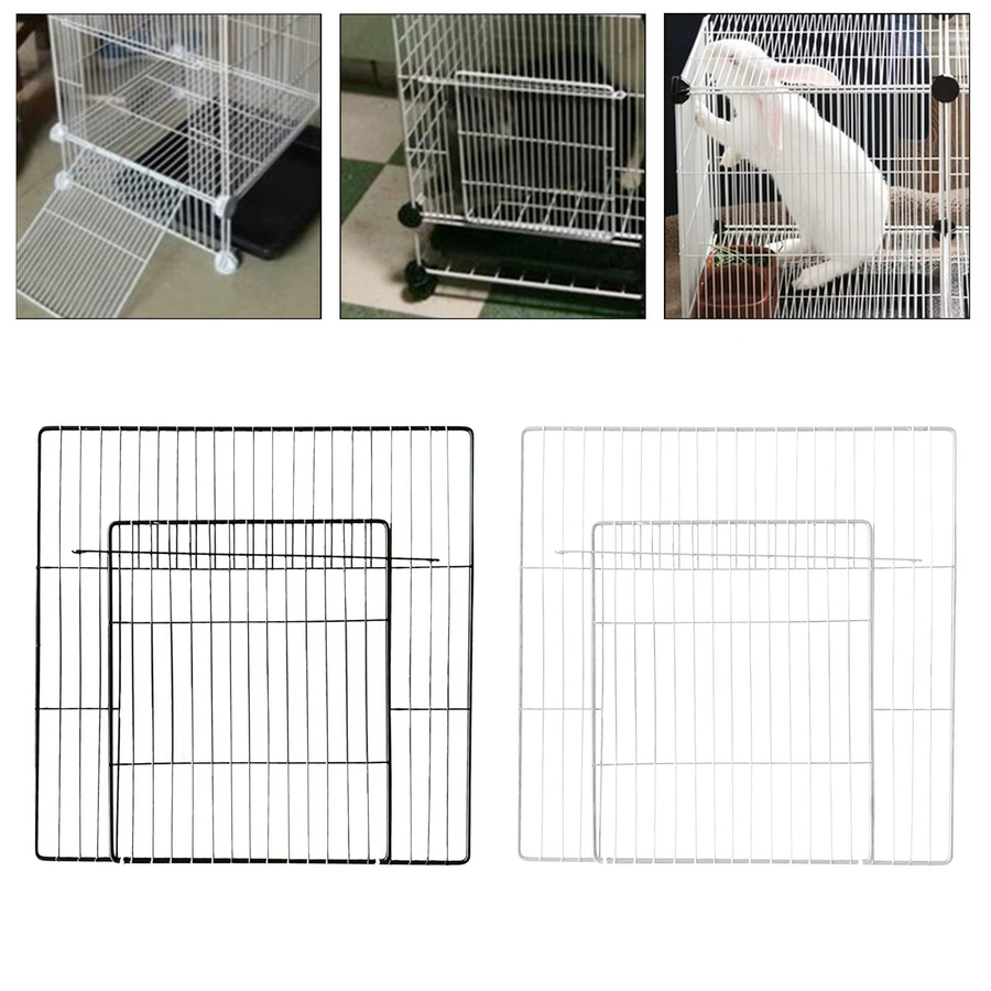 Kesoto Laufstall-Tür aus Metall als tragbare Sicherheitsbarriere für Welpen, Kaninchen und Meerschweinchen in Schwarz - Bild 1