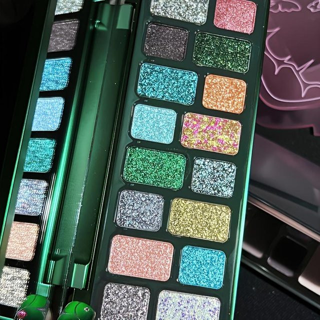 Chic Chroma Beauty Lidschattenpalette, 16 Farben, Blue, Metallic - Bild 1