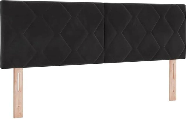 vidaXL Kopfteil aus Samt in Schwarz mit geometrischem Design, Breite: 144 cm - Bild 1
