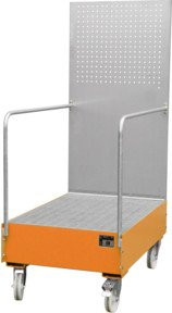 Bauer Südlohn Fahrbare Auffangwanne mit Lochplattenwand LPW 200-3 aus Stahl in Orange - Bild 1