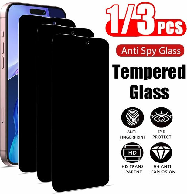 Apple iPhone Privatsphäre-Bildschirmschutz aus gehärtetem Glas für iPhone 18 17 16 15 14 13 12 11 Pro Max und Plus Modelle - Bild 1