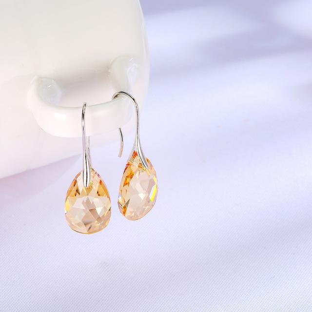 Wucifang Jewelry Ohrringe, Tropfenform, Kristalle, Silber Farbe, Damen - Bild 1