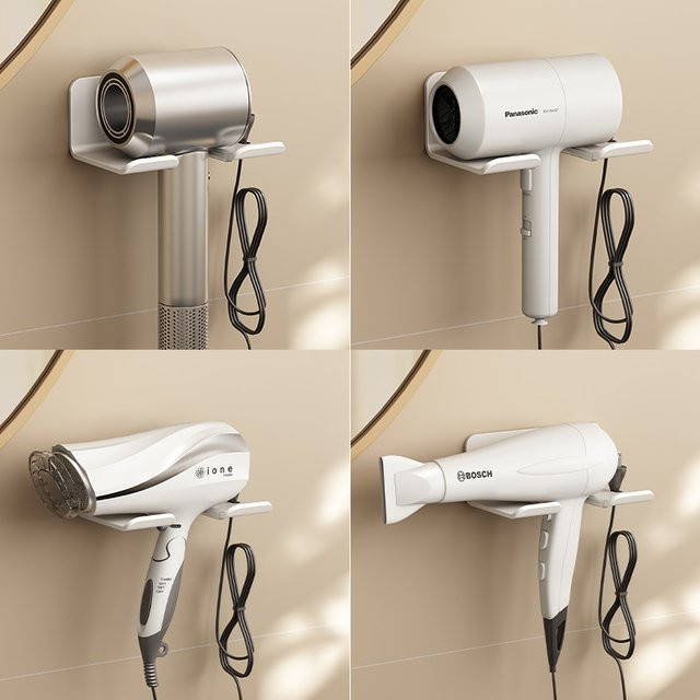 Bosch Haartrockner-Halter und Haarglätter-Ständer für die Wandmontage, weiß, selbstklebend - Bild 1