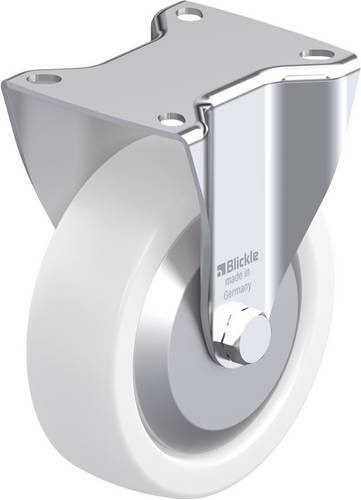 Blickle Bockrolle BK-SPO 125G-1-FA in Weiß aus Stahl mit 125 mm Rad-Durchmesser und 350 kg Tragfähigkeit - Bild 1