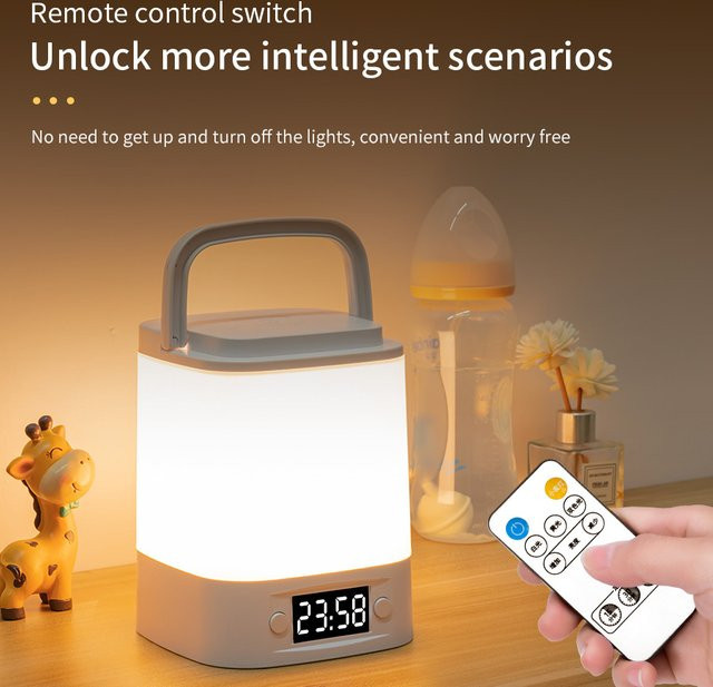 GGBEE LED Nachtlicht in Weiß, wiederaufladbare Schreibtischlampe mit warmweißem Licht für Schlafzimmer und Kinderzimmer - Bild 1