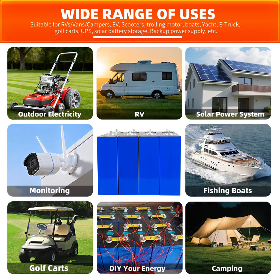 Fullfutura LiFePO4 Batterie 3,2V 650Ah mit Klasse A Lithium-Eisenphosphat-Zellen und integriertem Explosionsschutz in Blau für DIY-Montage in 12V/24V/48V/96V Systemen für Camping, Outdoor und Marine-Motoren - Bild 6