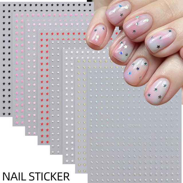 MAFANAILS Nagelaufkleber, 3D Sterne, Mix Farben, 8 Teile/Satz - Bild 1
