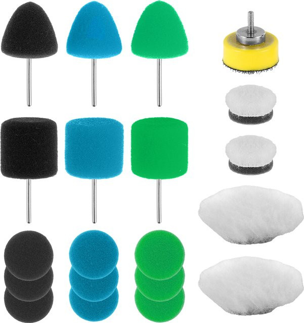 Toorise Mini Polierpads Set aus Schwamm und Wolle, 20 Stück, 1 Zoll, Mehrfarbig - Bild 1