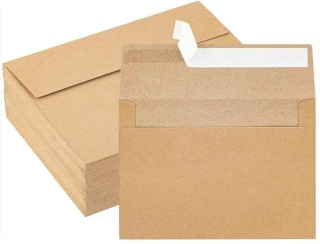 20 Stück Vintage Blanko Kraftpapier-Umschläge mit PE-Versiegelung und selbstklebendem Verschluss in Braun und Weiß - Bild 1