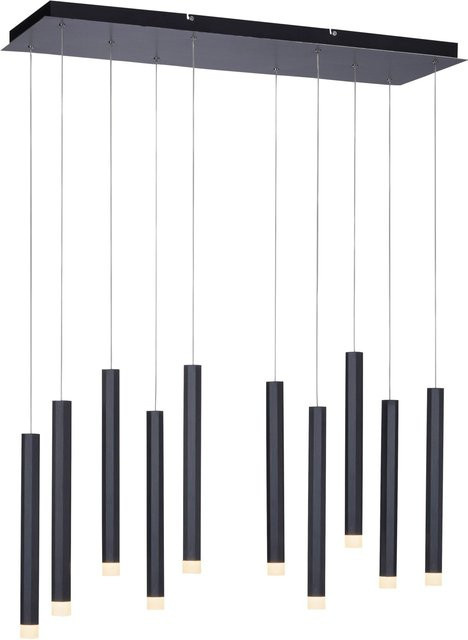 Just Light LED-Pendelleuchte Bruno 10-flammig Schwarz B/H/T: 89 x 120 x 30 cm - Bild 1