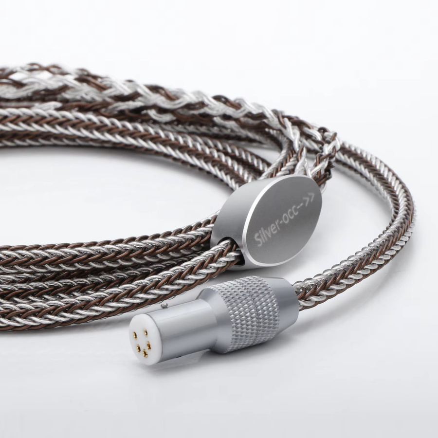 Preffair 5-Pin-DIN zu 2RCA Phono-Kabel, OCC versilbertes Tonarmkabel in Silber mit RCA-Stecker und Erdungsdraht - Bild 3