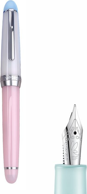 Jinhao 82 Limited Edition Füllfederhalter aus Acryl in Rosa Transparent mit Glitzer-Effekt - Bild 1