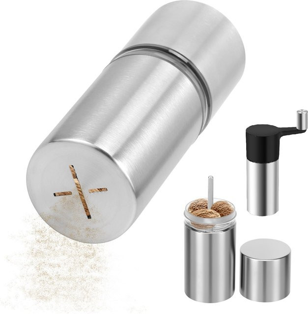 Willstar Manuelle Muskatnussmühle aus Edelstahl in Silber - Bild 1