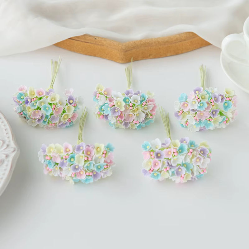 ZQCY Künstliche Schleierkraut Blumen aus Seide, Mehrfarbiges Textil-Blumenbouquet für Hochzeit, Garten und Home Decor - Bild 3