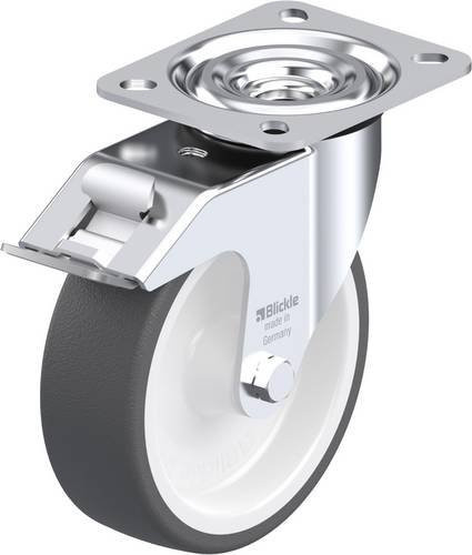 Blickle Lenkrolle 7369 L-POTH 125G-FI mit Feststeller, Rad-Durchmesser: 12,5 cm, Tragfähigkeit: 250 kg, Farbe: Grau/Weiß - Bild 1