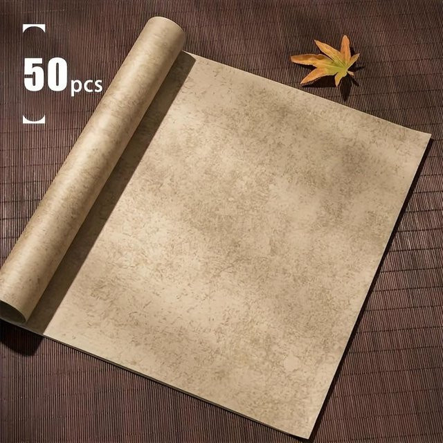50 Stück SZ-Damai Kalligraphie-Übungspapier im Retro-Stil für Malerei und Kalligraphie, Beige, B: 13,4 Zoll, H: 5,3 Zoll - Bild 1