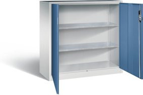 C+P Werkzeugschrank Acurado mit Flügeltüren, Korpus Lichtgrau und Front Fernblau, H: 120 cm, B: 120 cm, T: 50 cm - Bild 1
