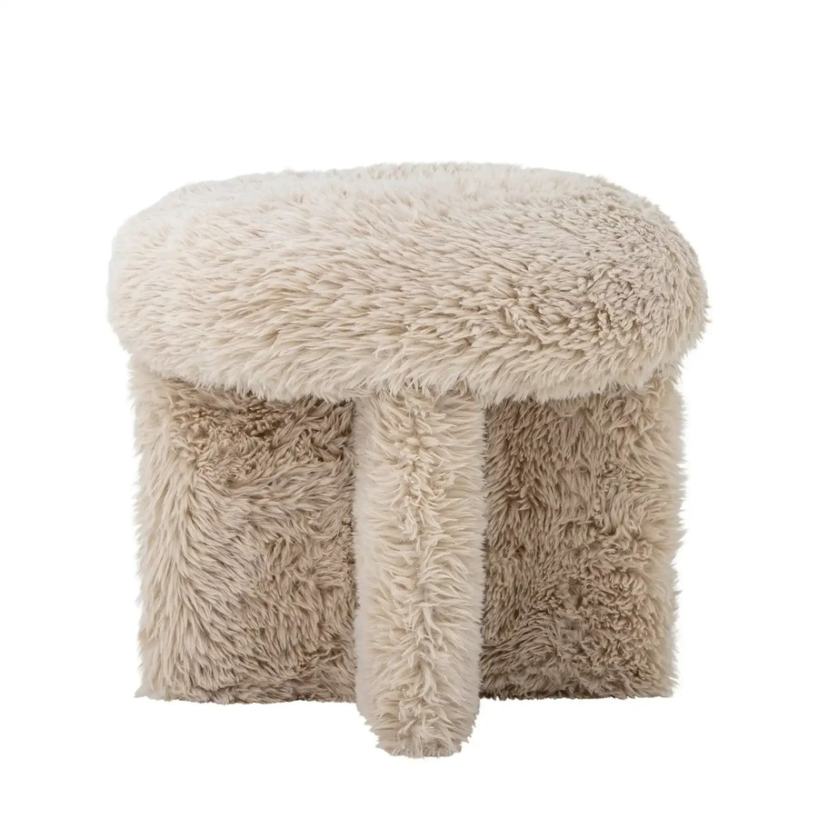 Sitzhocker Frikka von Bloomingville aus Polyester in Beige, Durchmesser: 43 cm - Bild 1