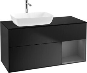 V&B Waschtischunterschrank Finion mit Wandbeleuchtung, Blau lackiert, Breite: 120 cm, Tiefe: 50,1 cm, Höhe: 50,1 cm - Bild 1