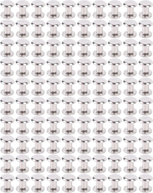 GoolRC Befestigungsset aus Edelstahl mit 100 Flachrundkopfnieten und Schrauben M2 in Silber, B/T/H: 3 x 4 x 6 mm - Bild 1