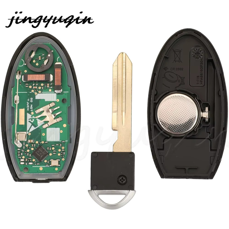 Jingyuqin 5-Tasten Smart Fernbedienung Autoschlüssel 433MHz 4A Pcf7938X Chip für Nissan Altima Teana Maxima in Schwarz - Bild 6