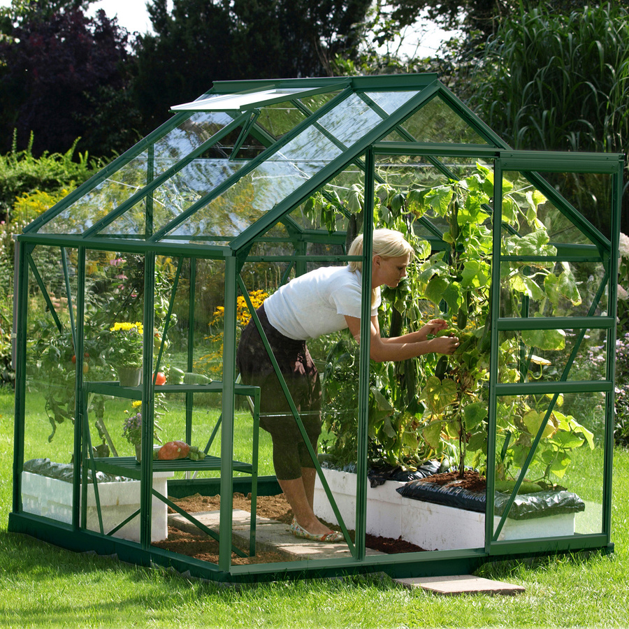 Vitavia Gewächshaus Planet 3800 in Smaragdgrün mit Fundamentrahmen, 3,8 m², Aluminium und ESG-Sicherheitsglas - Bild 2