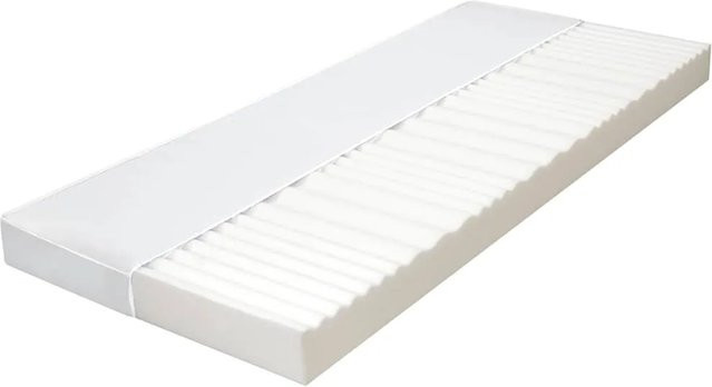 vidaXL Matratze aus 7-Zonen PU-Schaum in Weiß, B/T: 180 x 200 cm, Höhe: 10 cm - Bild 1