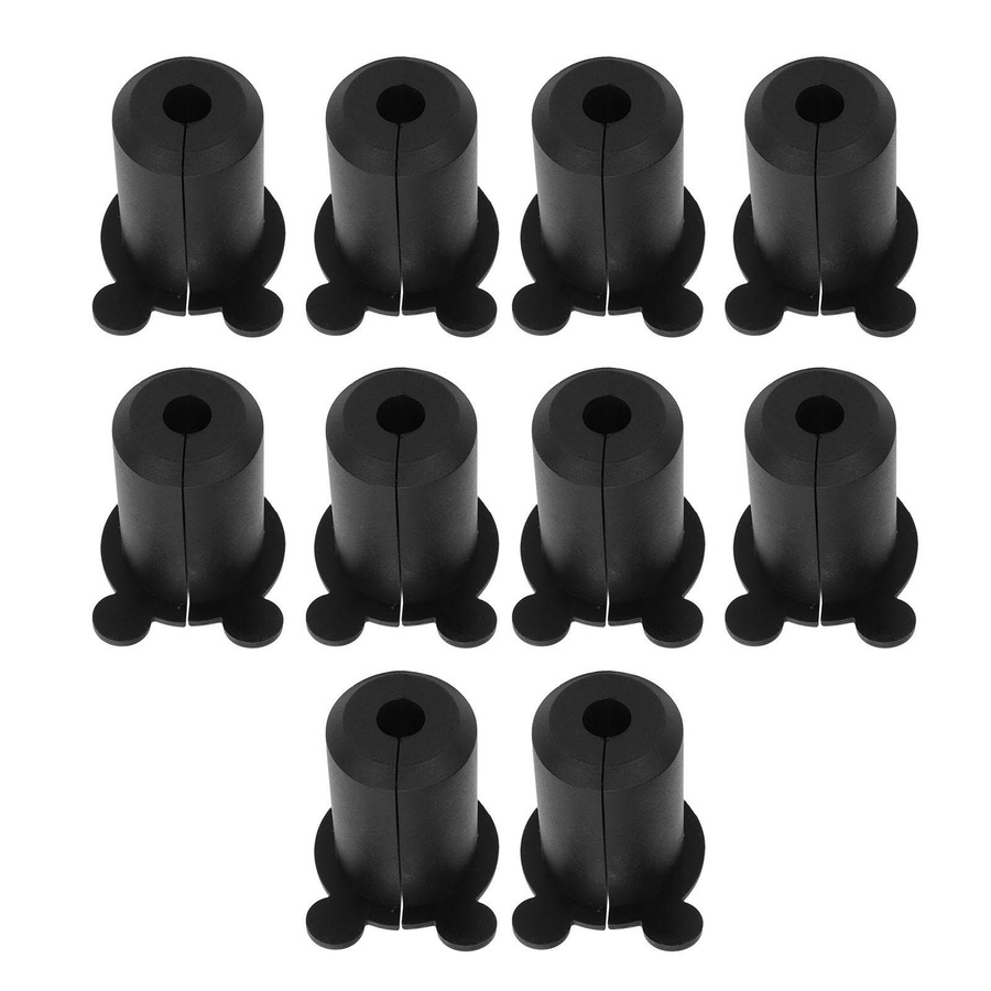 10er Set KONNWEI Wandtülle aus Silikon für Ethernet-LAN-Kabel, Durchmesser: 25,4 mm, Schwarz - Bild 1